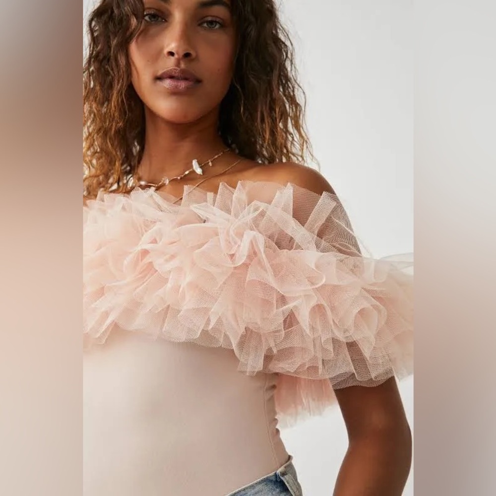 Tulle Ruffle Trim Bodysuit - Picture 8 of 10
